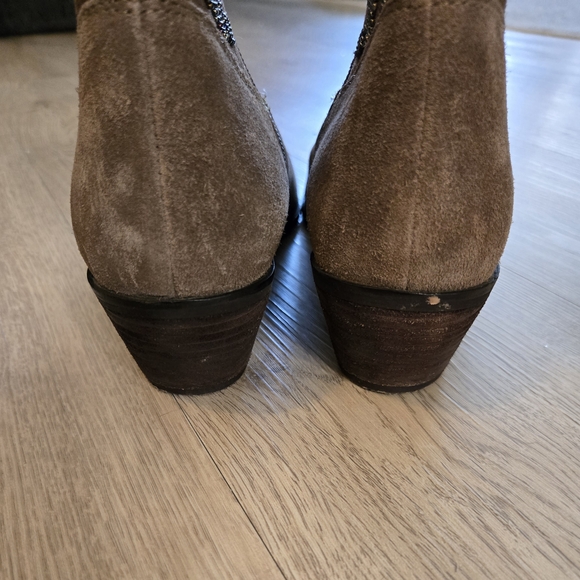Anthropologie Floral Suede Brown Western Boots Embellished Beaded. Size 9 - Picture 6 of 7